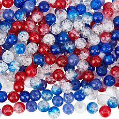 280 pz 7 colori misti perline di vetro craquelé&nbsp;GLAA-SC0003-47