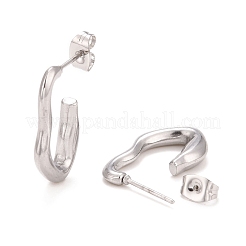 Anlaufgeschützte Ohrstecker in C-Form aus 304 Edelstahl&nbsp;EJEW-P197-03P