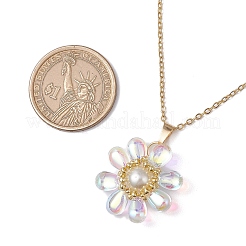 Collane con pendenti in vetro e perle di vetro per donna&nbsp;NJEW-MZ00106-05