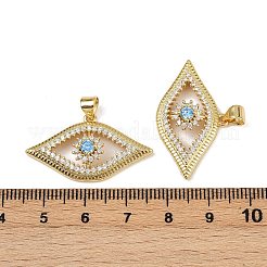 Pendentifs avec zircon cubiques à micro-pavés en laiton&nbsp;KK-H072-09G