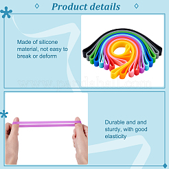 20 bande de serviette en silicone 10 couleurs pour chaises de plage&nbsp;AJEW-GA0006-77