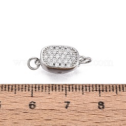 Messingmikropavé mit klaren Zirkonia-Kastenverschlüssen&nbsp;KK-Q074-04P