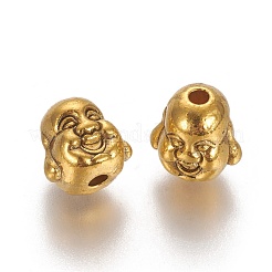 Stile tibetano testa in lega buddha perline&nbsp;TIBEB-7056-AG-LF