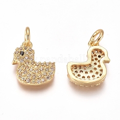 Breloques en laiton avec zircone cubique de micro pave&nbsp;ZIRC-I038-10G