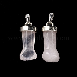 Colgantes naturales de cuarzo rosa&nbsp;G-K322-01F-P-01