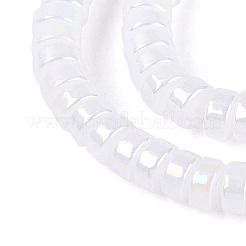 De color ab abalorios de imitación plateado cristal jade hebras&nbsp;GLAA-T026-3x6mm-J01