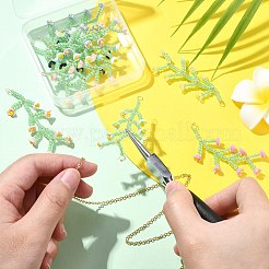 10 Farbe: handgefertigte Blumenanhänger aus Glasperlen&nbsp;PALLOY-CJ00092