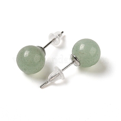 Natürliche grüne Aventurine Ohrstecker&nbsp;X-G-B075-02P-02