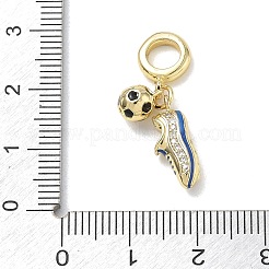 Breloques européennes en laiton micro pavé clair zircone cubique&nbsp;CU-CBA765A-03G