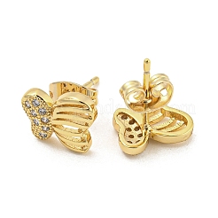 Ottone micro spianare zirconi orecchini&nbsp;EJEW-P261-23B-G