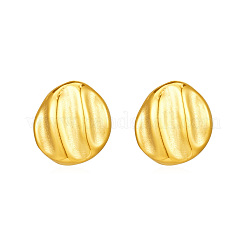 Eleganti orecchini a bottone a righe rotonde e piatte in acciaio inossidabile 304&nbsp;NI1376