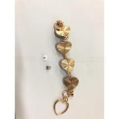 Legierung Plüsch Stoff Herz Gliederkette für DIY Schlüsselanhänger&nbsp;AJEW-WH0188-88E