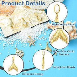 6pcs 6 estilos latón micro pavé colgantes de circonita cúbica&nbsp;KK-CJ0005-70