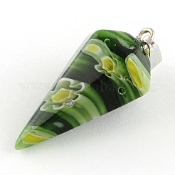 Kegelhandgefertigten Glas-Anhänger Millefiori&nbsp;LK-R010-M1