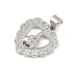 Pendentifs avec zircon cubiques à micro-pavés en laiton&nbsp;KK-P323-11A-P01