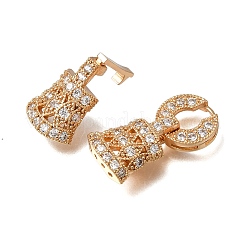 Micro pavé di ottone trasparente cubic zirconia piegato su fermagli&nbsp;CU-CBA4292-12G