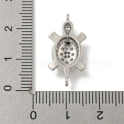Dijes de conector de animales marinos con circonita cúbica transparente pavé de latón&nbsp;X-KK-N254-128P