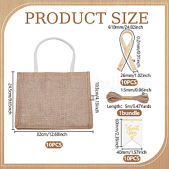 10 bolsa de tela de lona rectangular&nbsp;ABAG-UN0001-14