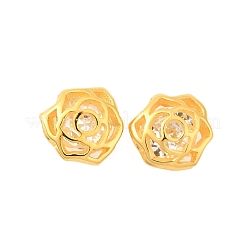 Ohrstecker aus Sterlingsilber mit Mikropavé und klarem Zirkonia in Roségold&nbsp;EJEW-S271-01G