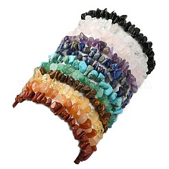 12 pz 12 stili misti set di braccialetti elastici con perline e pietre preziose&nbsp;BJEW-JB10913