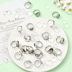 24 Stück 4 Stile verstellbare Fingerringe aus 304 Edelstahl&nbsp;DIY-FS0010-54
