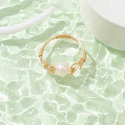 Fingerring aus natürlichen Perlen&nbsp;RJEW-JR00580