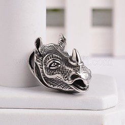 Argent antique pendentifs rhinocéros 3d de forme&nbsp;STAS-H061-09AS