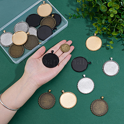 20pcs 4 Farben Legierung Anhänger Cabochon Einstellungen&nbsp;FIND-PH0029-11