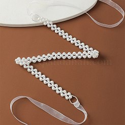 Brautgürtel aus ABS-Kunststoff mit Perlen für das Hochzeitskleid&nbsp;AJEW-WH20077-017