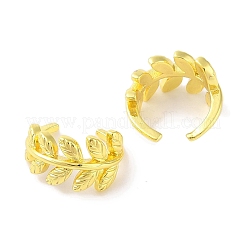 Boucles d'oreilles manchette en laiton feuille pour femme&nbsp;EJEW-I305-57G