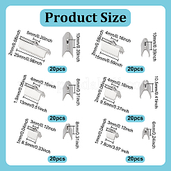 120 Stück 6 Stile 304 Edelstahlband-Crimpenden&nbsp;STAS-UN0063-91P