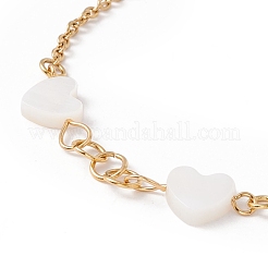 Bracciale a maglie di cuore in conchiglia sintetica&nbsp;BJEW-F431-06G