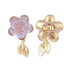 Harz Rose des Lebens Ohrstecker vorne hinten&nbsp;EJEW-TA00171