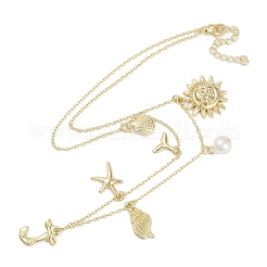 Colliers avec pendentif initial en forme de coquille plaqué or 18 carat&nbsp;IL8059-10