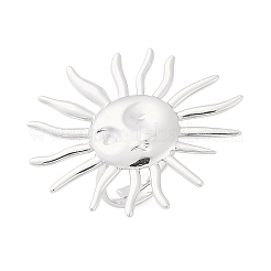 Anlaufgeschützte offene Manschettenringe aus 304er Edelstahl mit Sonnenmotiv&nbsp;RJEW-M047-03P
