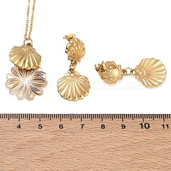 Ensembles de colliers et boucles d'oreilles pendantes en acier inoxydable 304&nbsp;SA-CBA2C2A-05G