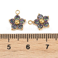 Breloques en acier inoxydable 304 micro pavé de zircones cubiques&nbsp;STAS-B088-01G-03