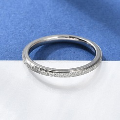 Anello sottile e semplice in acciaio inossidabile 201 testurizzato anti-ossidazione per le donne&nbsp;RJEW-I089-26P