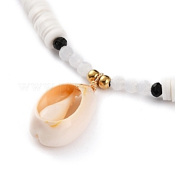 Collares con colgante de concha de cauri natural&nbsp;NJEW-JN03242