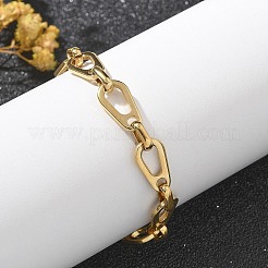 Pulseras de cadena Figaro de acero inoxidable 304 para mujer&nbsp;BJEW-R009-02G