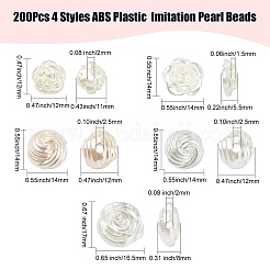 Perle di perle imitazione plastica ABS 200 pz 4 stili&nbsp;OACR-CJ0001-71