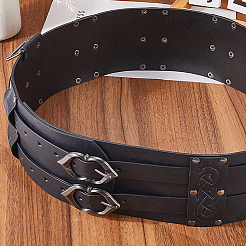 Vintage-Gürtel aus PU-Leder und Metallketten für Herren&nbsp;AJEW-WH20060-49A