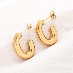 Pendientes de medio aro de acero inoxidable 201&nbsp;EJEW-C501-16G-A