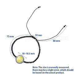 Facettierte Rondelle Glas geflochtene Perlen Armbänder&nbsp;BJEW-JB04808-M