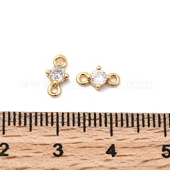 Ciondoli connettore in ottone con pavé di zirconi cubici trasparenti&nbsp;KK-F916-12G