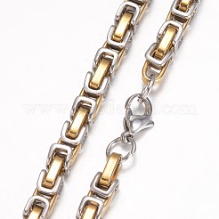 201 collane a catena bizantina in acciaio inossidabile&nbsp;NJEW-K062-02C1-5mm