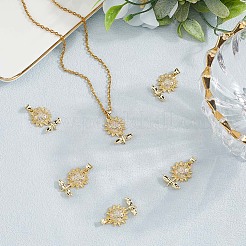 6pcs pendentifs en laiton micro pavé de zircone cubique placage en rack&nbsp;KK-BBC0020-64