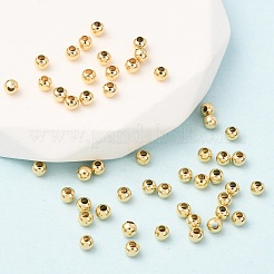 Echte runde Distanzperlen aus 24 Karat vergoldetem Messing&nbsp;X-PALLOY-M029-03G