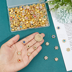 250 Stück 10 Farben Legierung Strass Cabochons&nbsp;FIND-PH0059-67