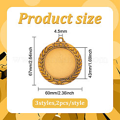 6 pièce 3 styles de pendentifs en alliage cabochons&nbsp;FIND-FG0002-61